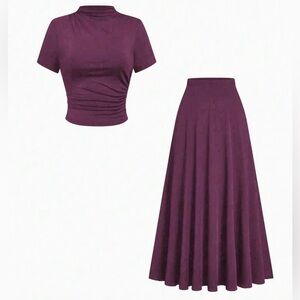 SHEIN Purple Skirt Set for Women -Size 14